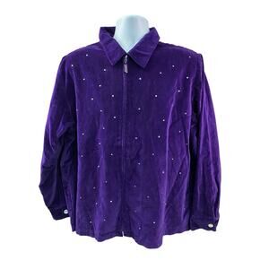 The Quaker factory Wearable Art Jacket Womens 3XL Purple  26x27